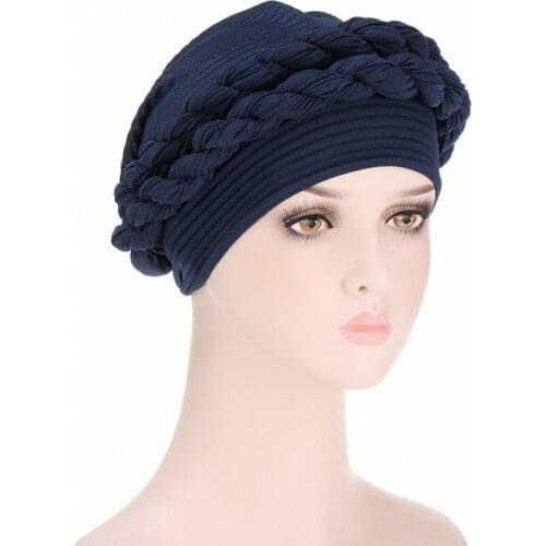 Muslim Hijab Scarf Women Full Cover Inner Plain Hijab Caps Bandana Pleated Braid Islam Muslim Fashion Bonnets Turbans Auto Gele
