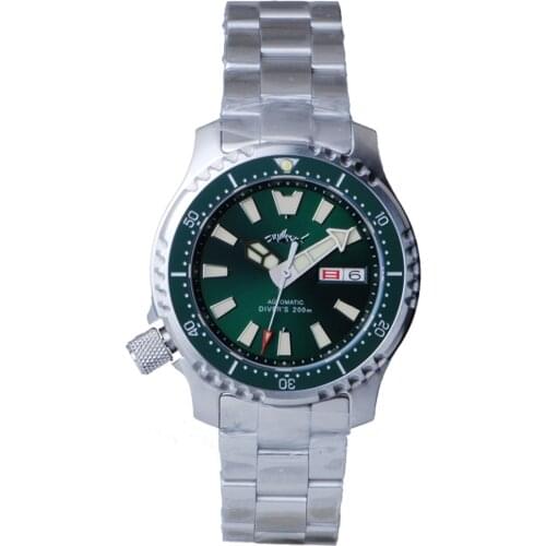 Heimdallr Mens Diver Watch Green Dial Ceramic Bezel Sapphire Crystal Luminous 200M Waterproof NH36 Automatic Movement Watch