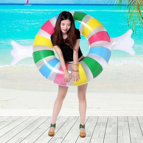 Inflatable swimming ring thickened reusable PVC portable safe adult candy swimming pool party swimming ring