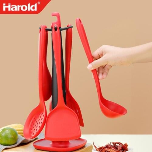 The German silica gel shovel stainless pan special-purpose spatula home use thermostable stir-fried dish shovel soup ladle fries
