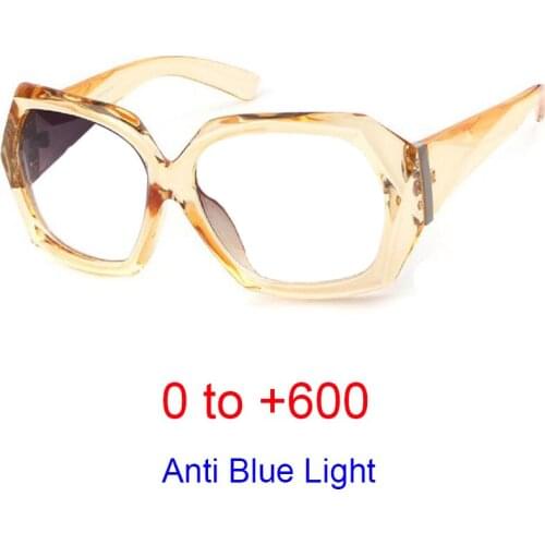 2021 New Fashion Vintage Oversize Reading Glasses Women Transparent Brown Optical Magnifier Glasses Antifatigue Computer Eyewear