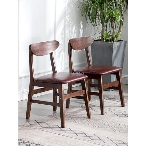 Solid Wood Dining Chair Household Modern Simple Dining Table Chair Desk Chair Leisure Stool Back Nordic Chair Adult