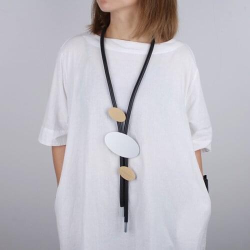 JID Retro Long Chain Necklaces Women Geometric Metal Collar Jewelry Gift For Mother Female Street Wear Necklace Body Decor Boho