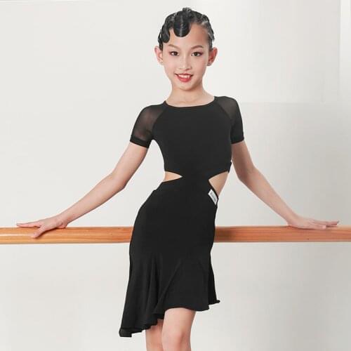 Latin Dress Girl Samba Dance Outfit Performance Costume Mesh Salsa Clothing Summer Latina Practice Wear Tango Dance Wear JL3412