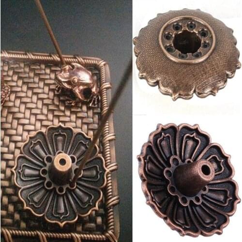 9 Holes Alloy Incense Burner Stick Holder Lotus Flower Incense Plate Sandalwood Censer Teahouse Yoga Studios Home Decoration