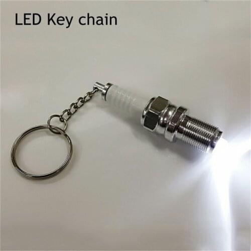 Casual Fashion LED Key Chain Spark Plug Key Chain Keychain Car Parts Keyring keychain marvel drive safe key chain