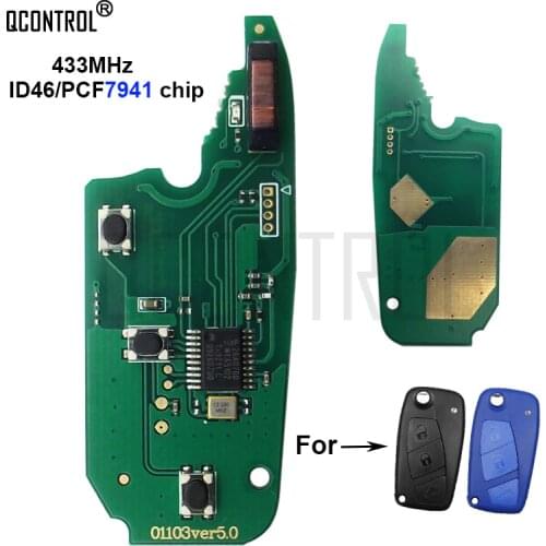 QCONTROL Car Remote Key Electronic Circuit Board for Fiat Panda 2003 2004 2005 2006 2007 2008 2009 2010 2011 2012 ID46 PCF7941