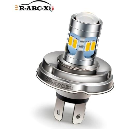 RUIANDSION 1Pcs P45T H4 5730SMD 12LED 6V-24V 12V Motorcycle UTV Agrimotor Headlight White Lemon Yellow 600Lm 6000K 2700K Nopolar