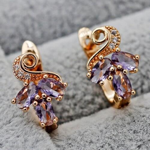 Fashion Jewelry Womens earring Bohemian Hoop Earrings Gold Earrings drop blue Zircon Earrings Gift accessories