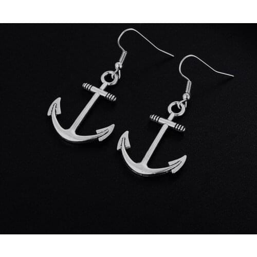 Trendy Vintage Anchor Shape Dangle Earrings for Women Girl Retro Drop Earrings Cute Small Object Earring Jewelry Bijoux