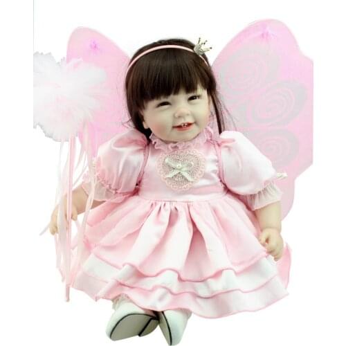 22inch Silicone Baby Reborn Dolls Lifelike Princess Bonecas Toys for Girl Fairy Magic Babies Angel Doll Gifts Brinquedos Boneca