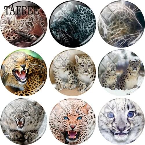TAFREE Animal Leopard Art Pictures Glass Cabochon 25 MM DIY Round Bead Jewelry For Pendant Necklace Keychain Accessories