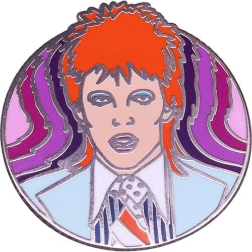 Gorgeous David Bowie lapel pin retro 80s punk fashion artist addition