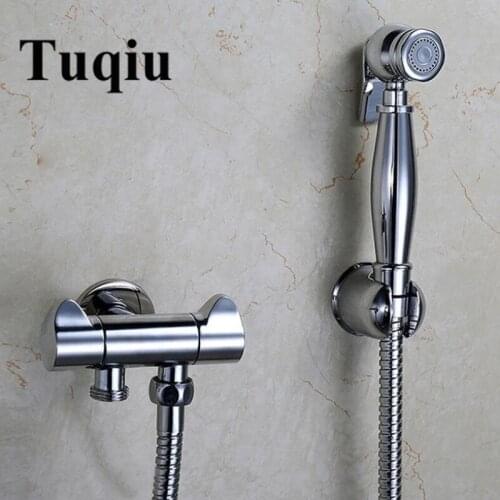 High quality Bathroom Bidet faucet toilet bidet set Portable bidet spray with support and 1.5m hose double use angle valve
