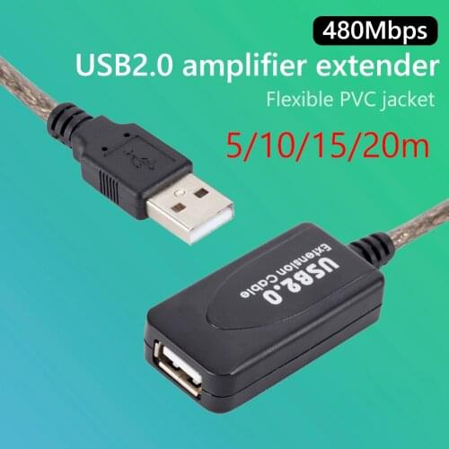High Speed USB 2.0 Extension Cable 5m/10m/15m/20m USB Cable Signal Amplifier Extender Cord USB Extension For PC Laptop