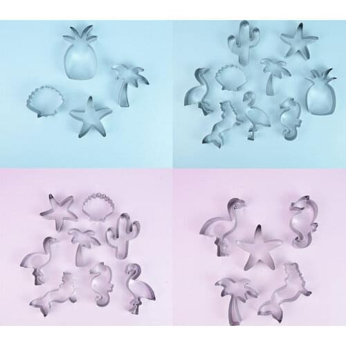 9 Styles Hawaii theme stainless steel cookie Mould Cake Fondant Decorations Embossing Moulds Diy Hand craft Kitchen Baking Tools