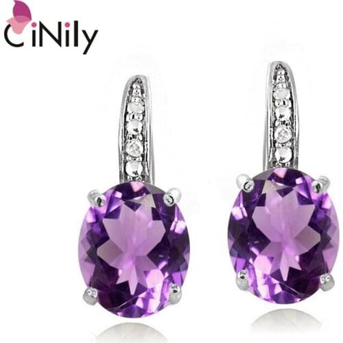 CiNily Delicate Crystal Zircon Silver Plated Women Jewelry Earrings Gift Lavish Fully-Jewelled Female
