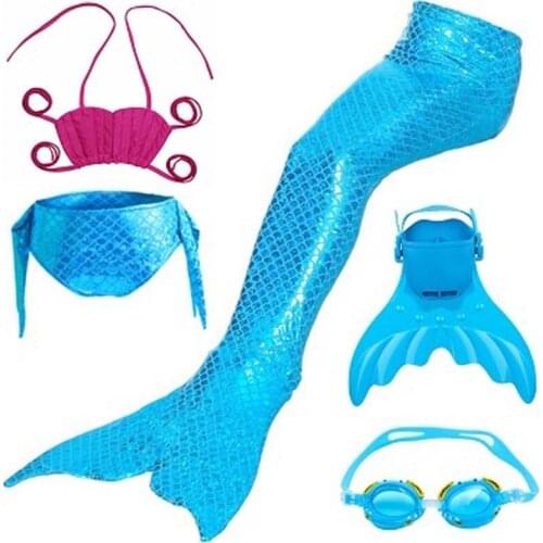 New Mermaid Tail for Swimming Mermaid Swimsuit With Flipper Girls Kids Swimsuit Swimmable Zeemeerminstaart Met Monofin Costumes