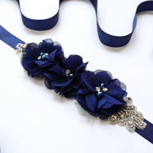 Women Beads Rose Flower Dress Girdle Belt Bridal Belt Wedding Dress Sash Party Bridesmaid Girdle Cummerbund Waistband Fashion