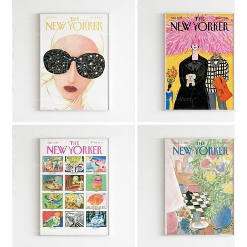 New Yorker magazine vintage prints, fashion magazine inspiration, gallery wall, magazine prints, vintage art, vintage wall art