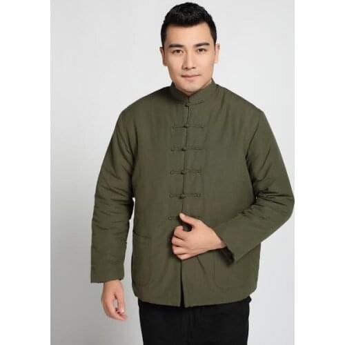 Winter thick Chinese traditional clothing Tang jacket men Cotton Chinese coat Vintage