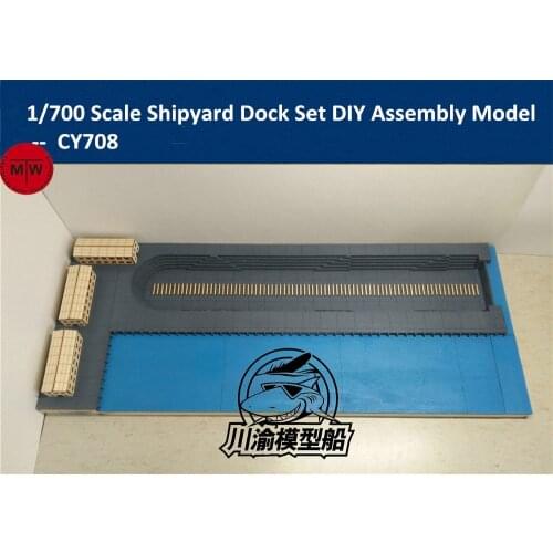 1/700 Scale Shipyard Dock Dockyard Diorama Arc Shape Platform DIY Wooden Assembly Model Kit CY708