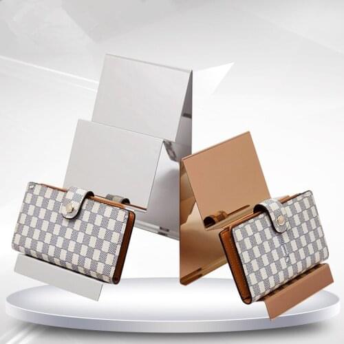 10pcs/lot 3 Size Wallet Display Rack Handbag Display Stand Stainless Steel Metal Bag Display Holder Rack 2 colors
