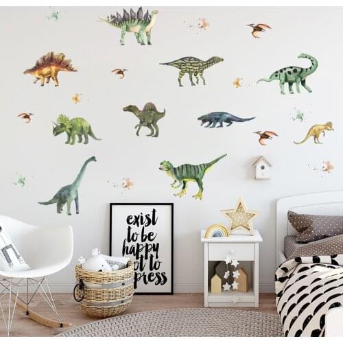 3d Dinosaur Wall stickers Home Decor Cartoon Living Room Jurassic Period Animal Print Decal For Wall Decor Art Mural Stickers