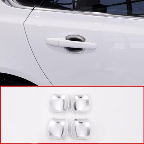 4pcs For Jaguar XE XF Car Styling Carbon Fiber ABS Car Door Handle Bowl Cover Trim Sticker Decoration Accessories