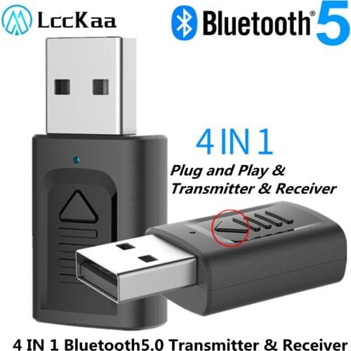 4 IN 1 USB Bluetooth-compatible 5.0 Audio Receiver Transmitter Stereo BT 5.0 AUX RCA 3.5mm Jack For TV Car Wireless Adapter