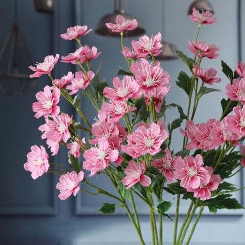 5PcS Simulation 7Heads Small Cherry Blossom Artificial Flowers Branch For Home Decoration Flower Arrangement Wedding Wreath