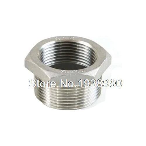 5pcs 1/2" Male x 3/8" Female Thread Reducer Bushing M/F Pipe Fitting SS 304 BSP
