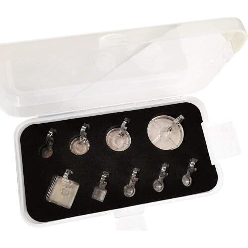 9PCS/Set Clarity Clear Couching Decorative Foot Threads Yarns Free Motion Echo Presser Foot for Low Shank Sewing Machines