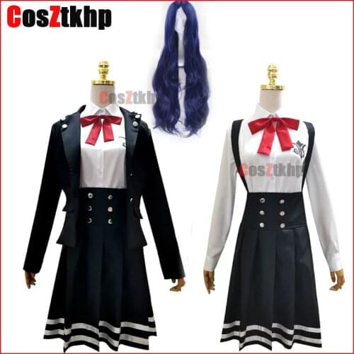 Anime Shirogane Tsumugi Cosplay Costume with Wig Danganronpa School Girl JK Uniform Women Anime Skirt Set Halloween Party Suit