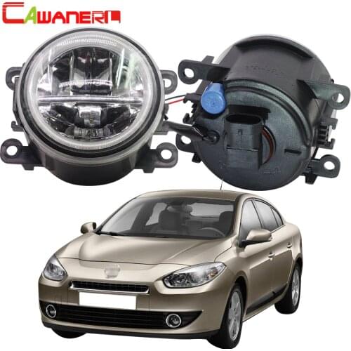 Cawanerl For Renault Fluence L30 Saloon 2010 2011 2012 2013 2014 2015 Car LED Fog Light + Angel Eye Daytime Running Light 12V