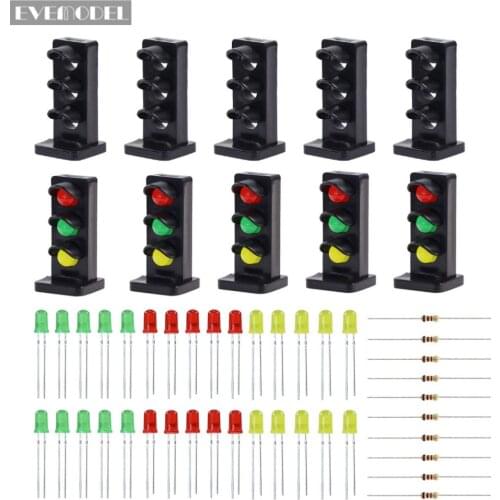 JTD26 10 sets Target Faces With LEDs for Railway Dwarf Signals Ground Signals O Scale 3-light Traffic Light Red/Yellow/Green
