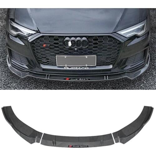 CEYUSOT For 3PCS NEW Audi A6 C8 Front Bumper Spoiler Wing Separator A6 Anti - Collision Decorative Accessories Refit 2020 2021