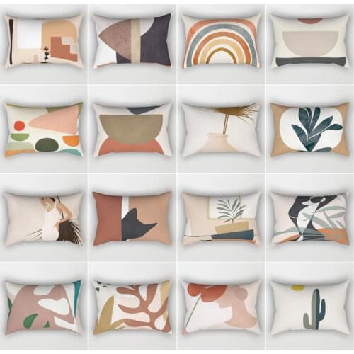 Nordic New Abstract Lumbar Cushion Cover 30x50cm 40x60cm/12x20in 16x24in Printing Cushion Cover Bedroom Bedside Pillow Case