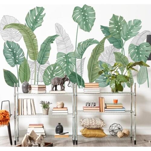 DIY 57*106CM Nordic Style Tropical Plants Poster Wall Sticker Creative Flower Pictures Home Decoration Wall Art
