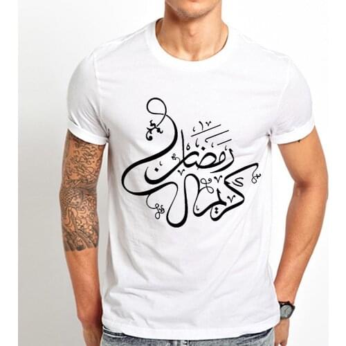 Islamic Muslim Ramadan t shirt men summer new casual short sleeve cool Mosque crescent Symbol tshirt homme