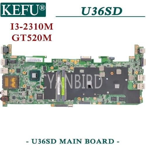 KEFU U36SD original mainboard for ASUS U36SD U36SG U36S with I3-2310M GT520M Laptop motherboard