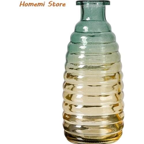 Retro Simple Glass Vase Roman Art Indoor Desk Plant Flowers Home Decoration Accessories Flower Vase Ornaments