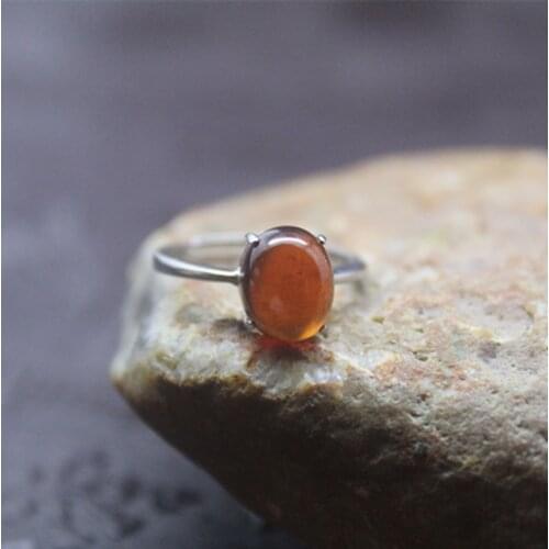 Wholesale New Fashion Euro-American Jewelry Special Classic Garnet 925 silver inlay Ring for Women concise namour Charm Gift