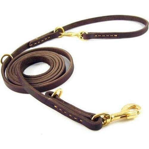 Multifunction 100% Genuine Leather Pet Dog Leash Luxury Strong Hands Free Leash Lead For Small Large Animals 250x1.1cm