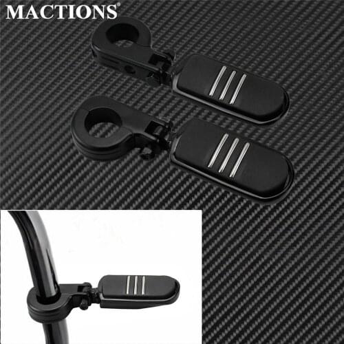Motorcycle 1.25" 32mm Highway Bar Footpegs Footrest Foot Peg Pedal With Mount Black For Harley Cafe Racer Chopper Bobber XL 883