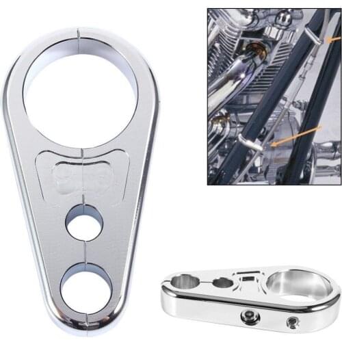 Motorcycle Bike Chrome Black 25mm 1" CNC Aluminum Handlebar Clutch Cable Brake Line Clamp For Harley Chopper Bobber fit 1"