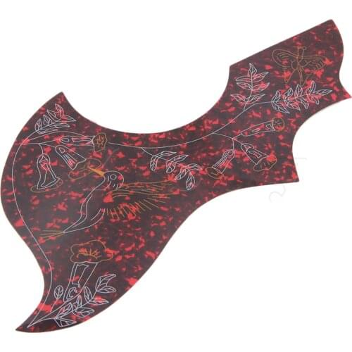 Yibuy 41-43 inch Acoustic Guitar Pickguard With Flower Design