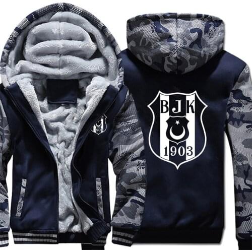 New Turkey Besiktas Hoodies Camouflage sleeve Pullover Winter Jacket Besiktas Sweatshirts Long Sleeve Coat