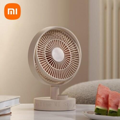 New Xiaomi Sothing Desktop Fan Shaking Head Intelligent Digital Display Type-C Chargeable Portable Low Noise Plume Fan