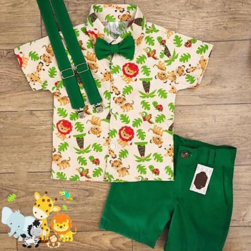 Toddler Kid Baby Boy Clothes Cute Lions Shirt Short Sleeve Tops Shorts Pants Outfits Set Children Kids New Fashion